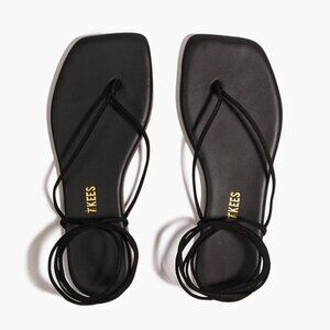 TKEES NWT Square Tow Lilu Sandals, Black, Size 8